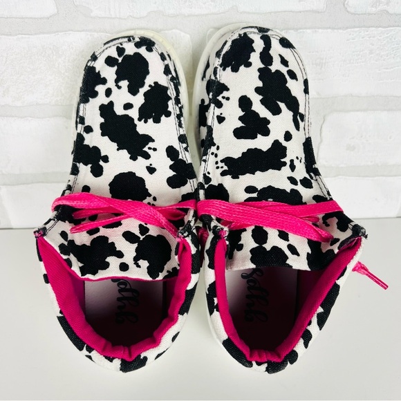 Very G Girl’s Gypsy Jazz White & Black Slinky Sneakers Cow Print Sizes‎ 3 & 4 - Picture 7 of 10